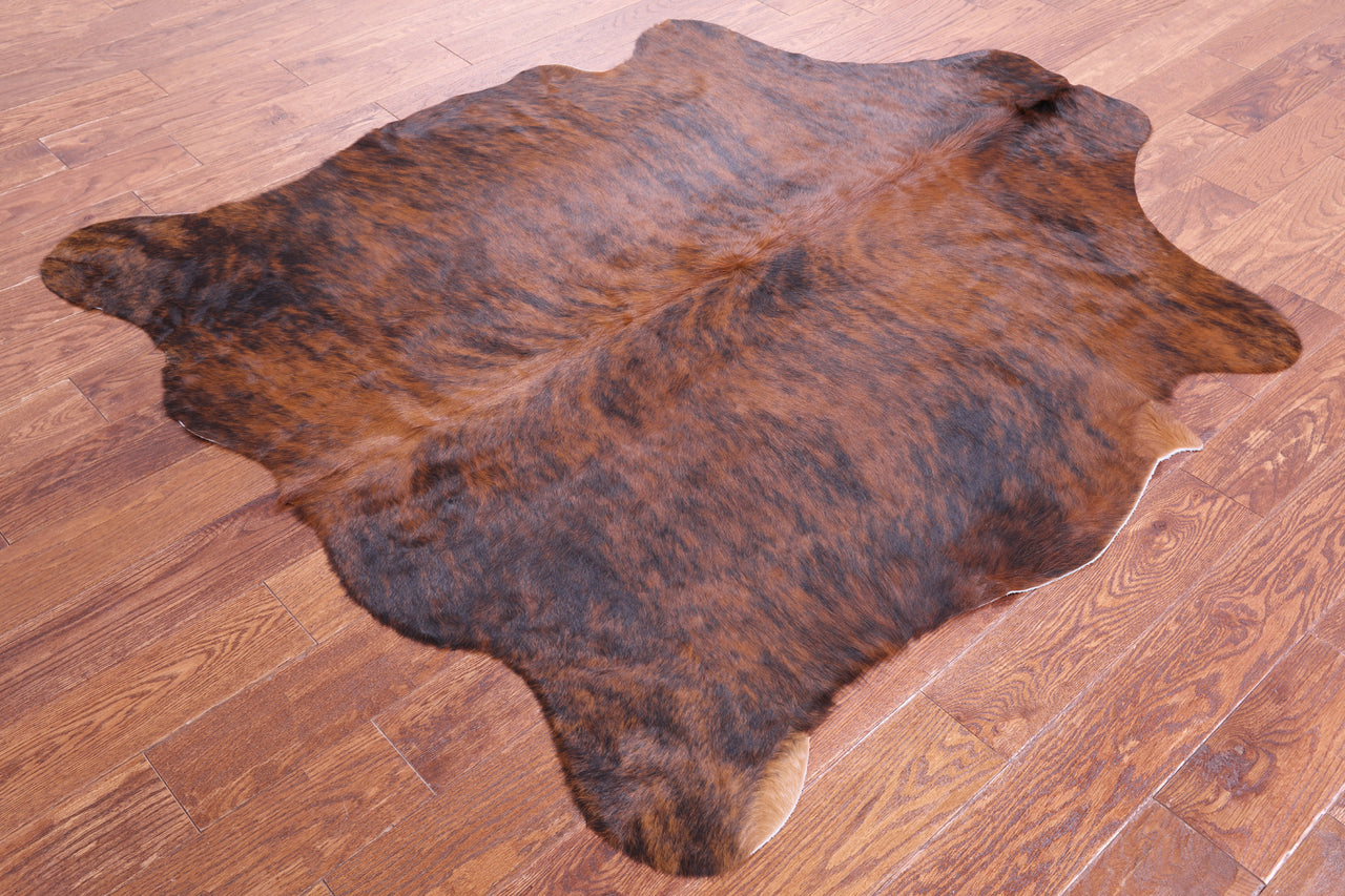 Brindle Brown Natural Cowhide Rug - Medium 5'11"H x 4'10"W