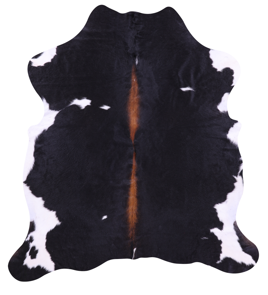 Black & White Natural Cowhide Rug - Large 6'5"H x 5'9"W