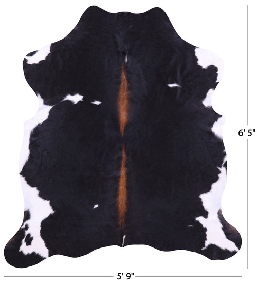 Black & White Natural Cowhide Rug - Large 6'5