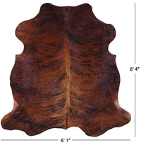 Thumbnail for Brindle Brown Natural Cowhide Rug - Large 6'4