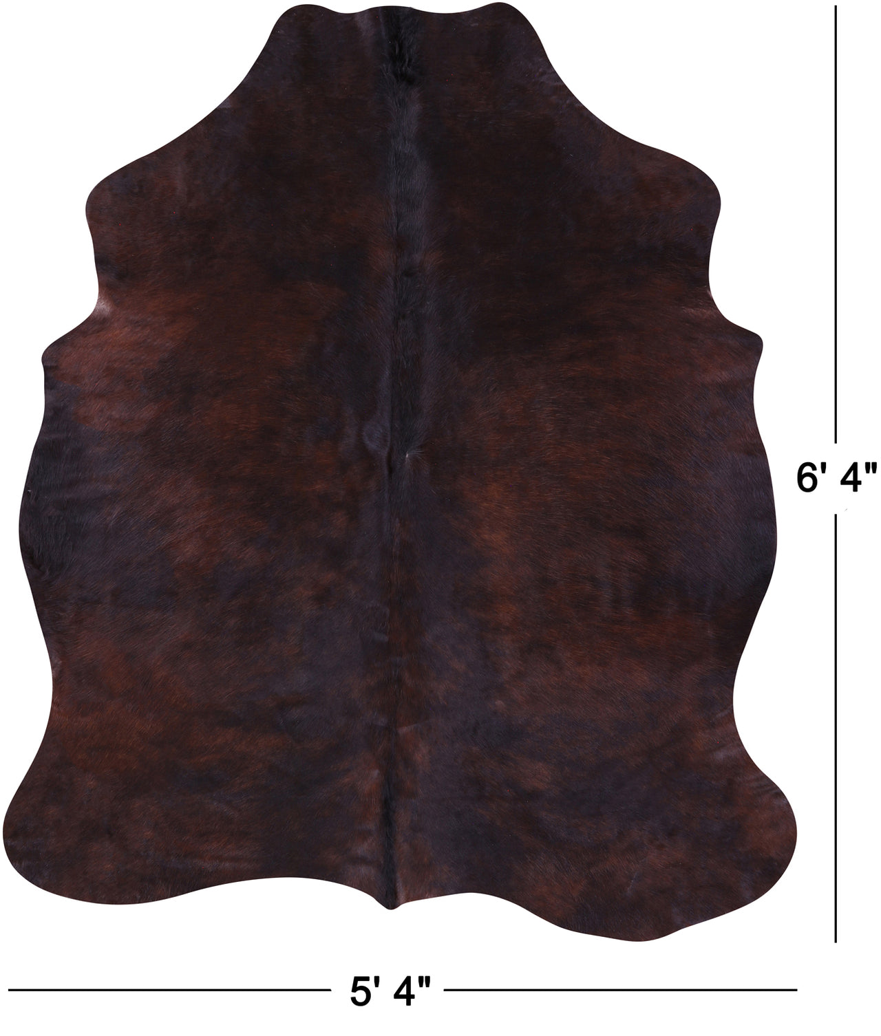 Brown Natural Cowhide Rug - Large 6'4"H x 5'4"W