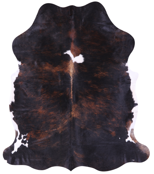 Tricolor Natural Cowhide Rug - Large 6'10"H x 5'11"W