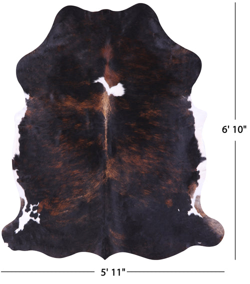 Tricolor Natural Cowhide Rug - Large 6'10