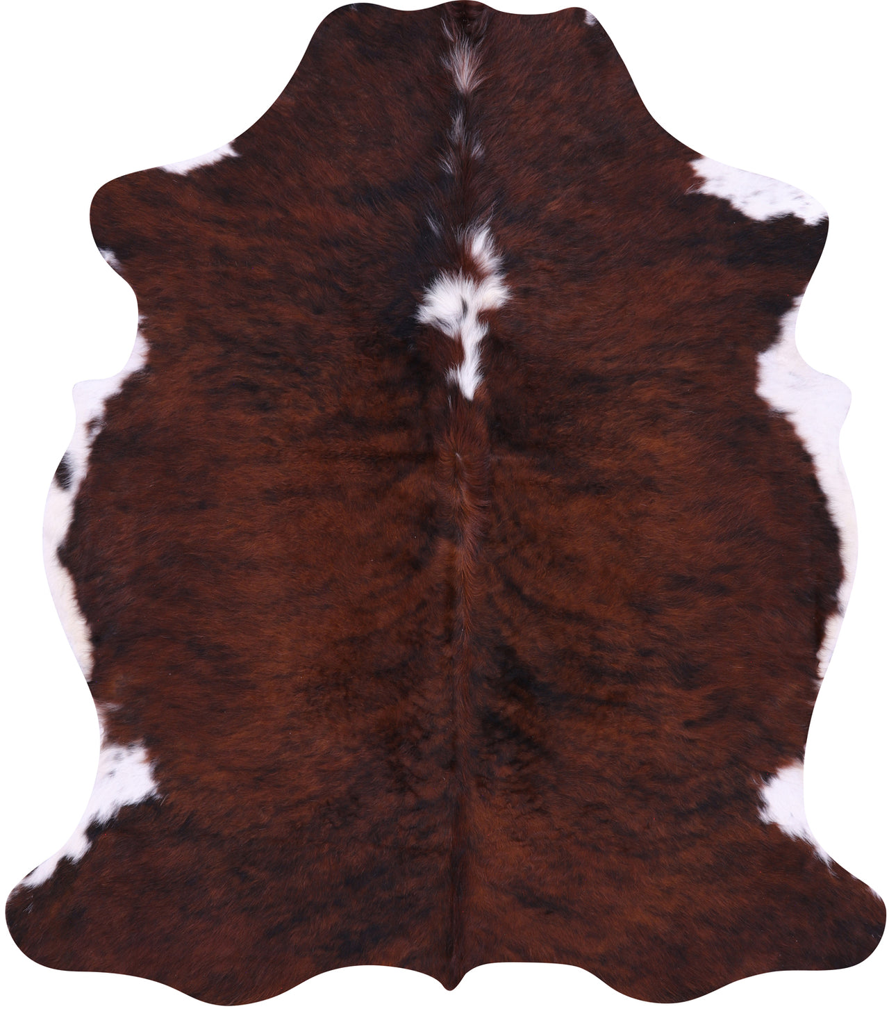 Brown & White Natural Cowhide Rug - Large 6'9"H x 5'10"W