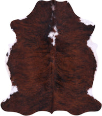 Thumbnail for Brown & White Natural Cowhide Rug - Large 6'9