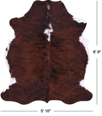 Thumbnail for Brown & White Natural Cowhide Rug - Large 6'9