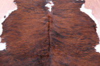 Thumbnail for Brown & White Natural Cowhide Rug - Large 6'9