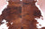 Brown & White Natural Cowhide Rug - Large 6'11"H x 5'11"W