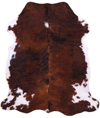 Thumbnail for Brown & White Natural Cowhide Rug - Large 6'11