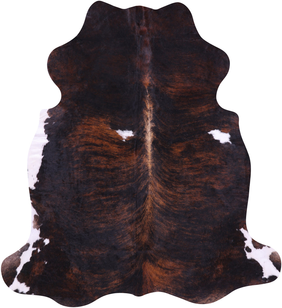 Dark Brindle Natural Cowhide Rug - Large 6'10"H x 6'2"W