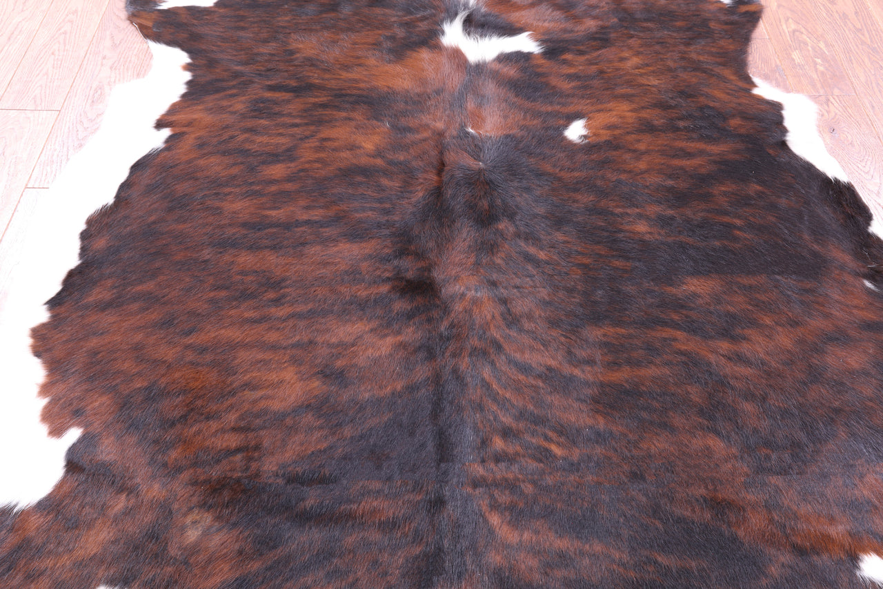 Tricolor Natural Cowhide Rug - Large 6'5"H x 5'10"W