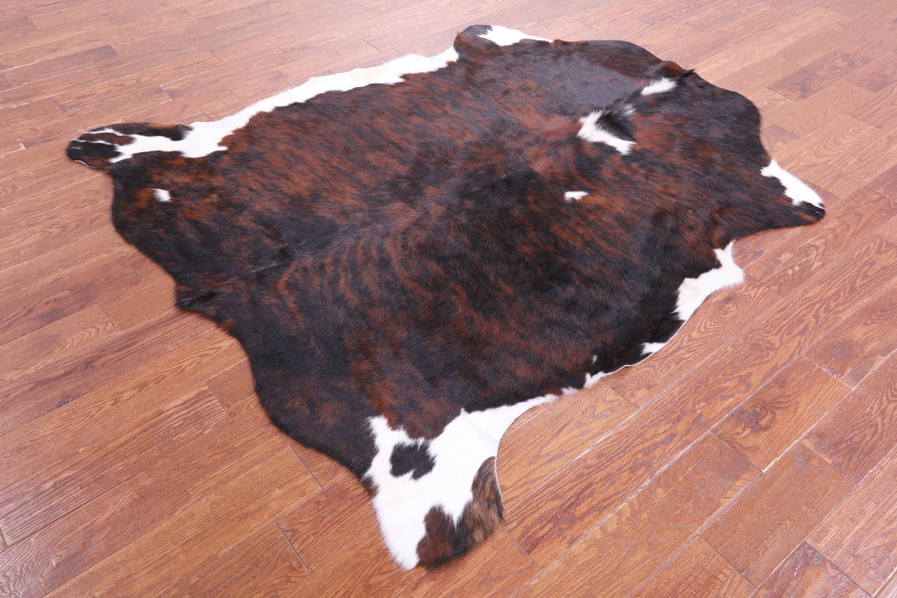 Tricolor Natural Cowhide Rug - Large 6'5"H x 5'10"W