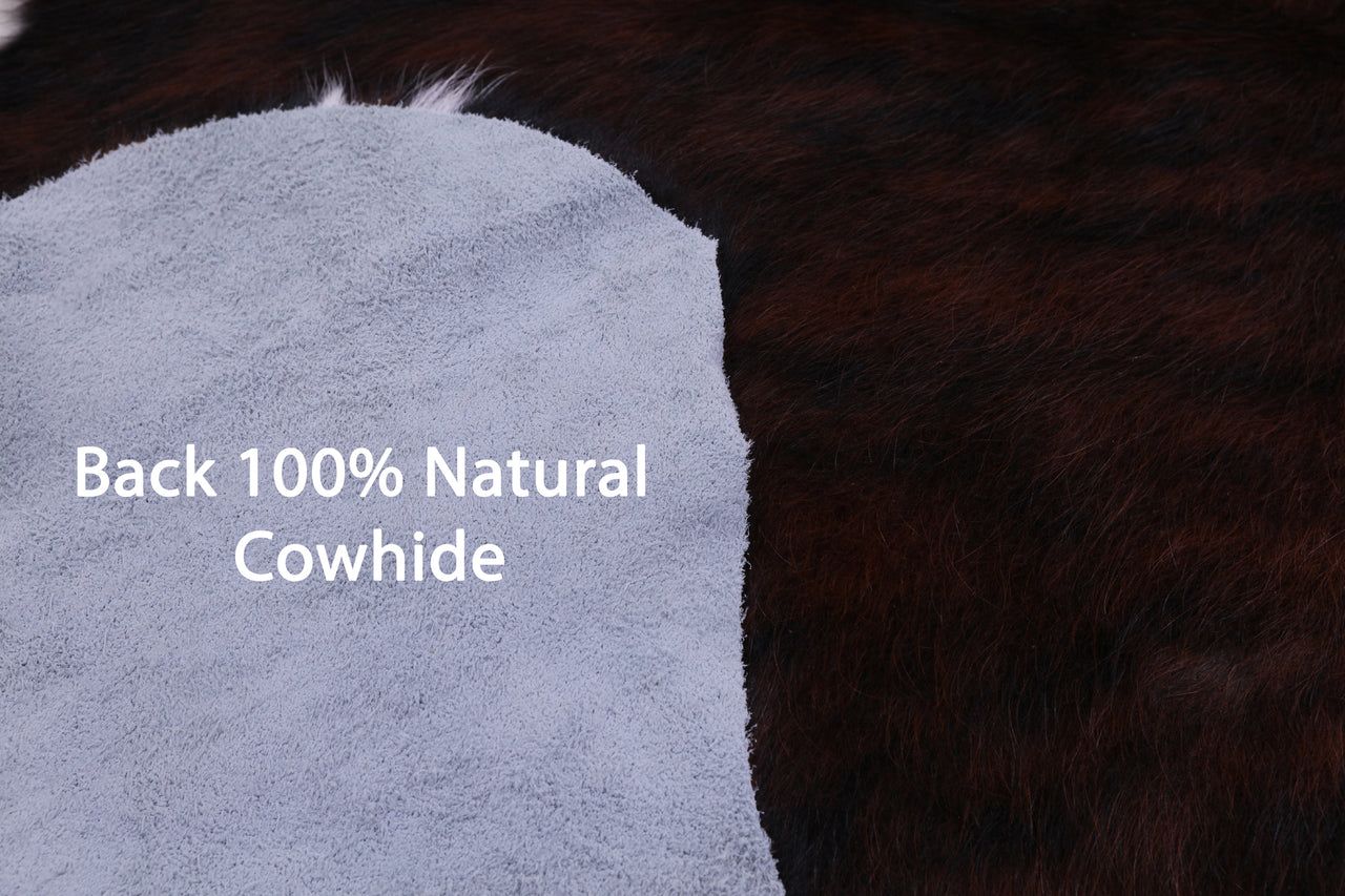 Tricolor Natural Cowhide Rug - Large 6'5"H x 5'10"W