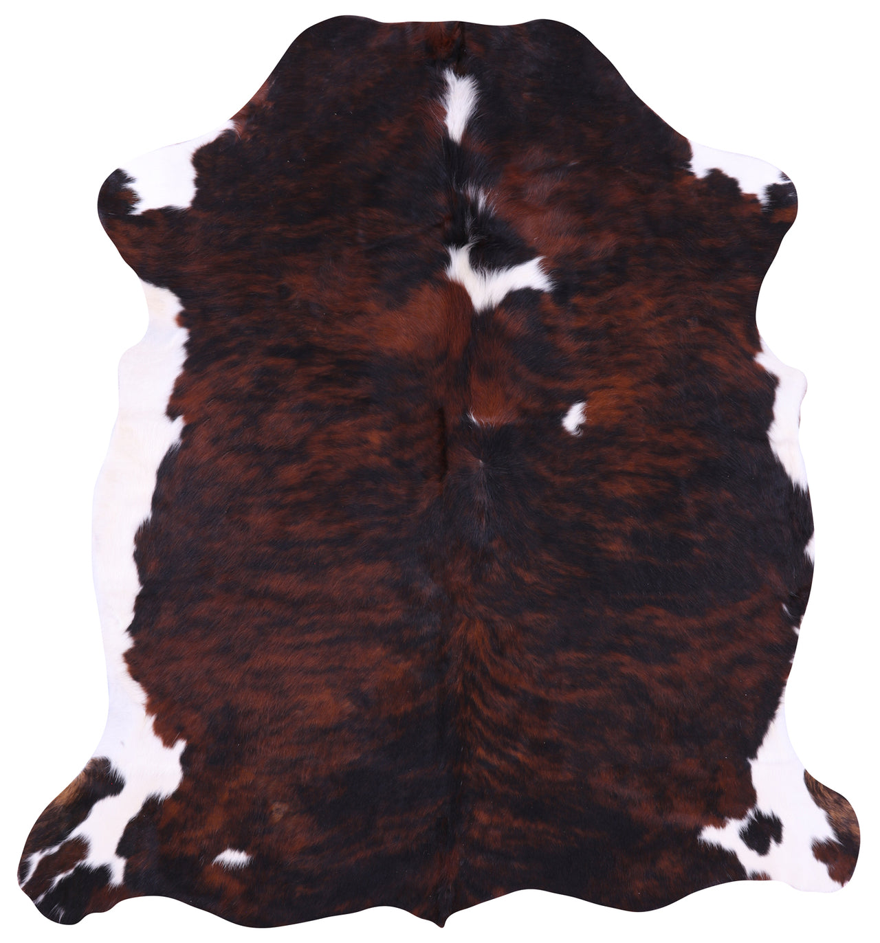 Tricolor Natural Cowhide Rug - Large 6'5"H x 5'10"W