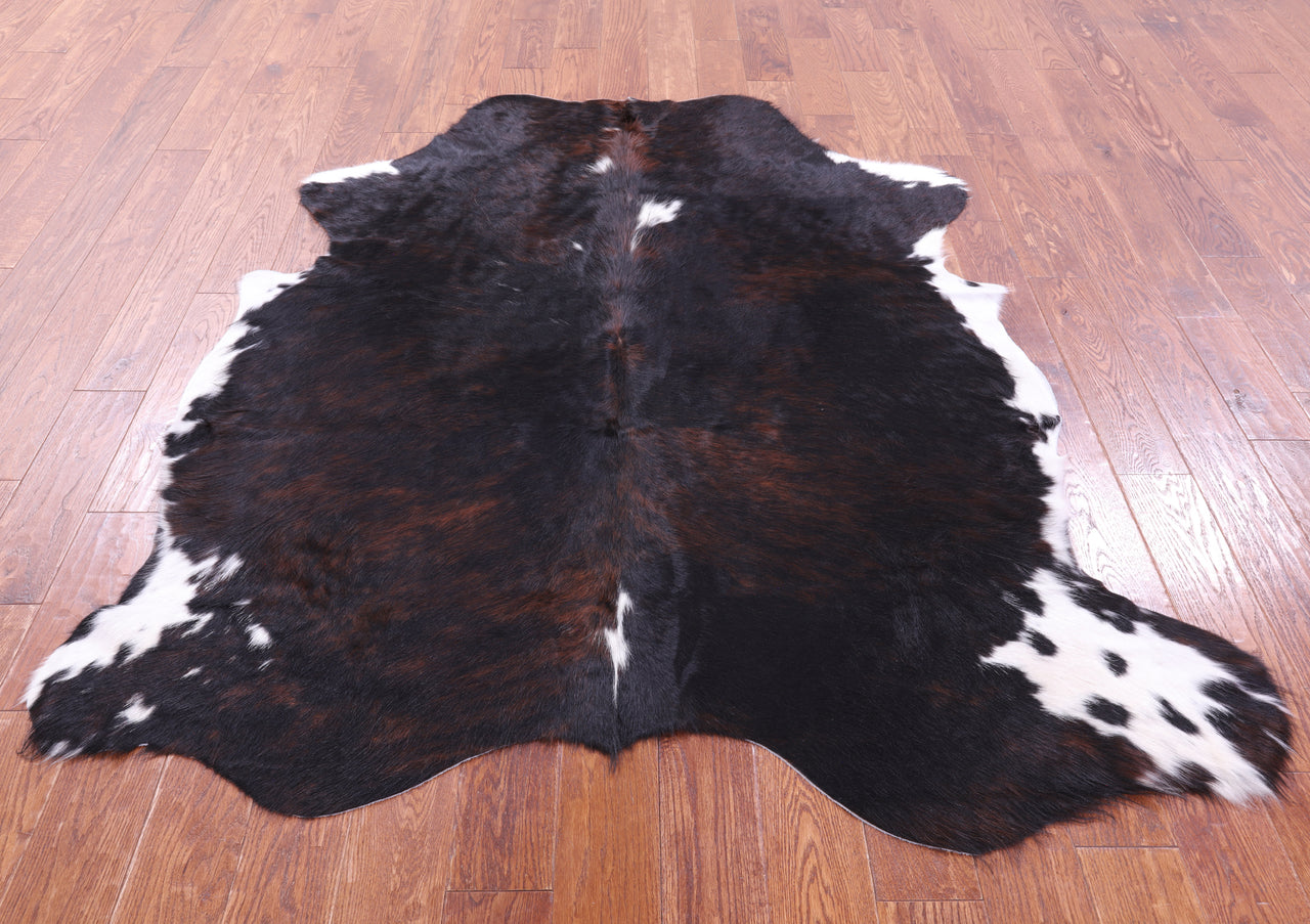 Tricolor Natural Cowhide Rug - Large 6'5"H x 5'6"W