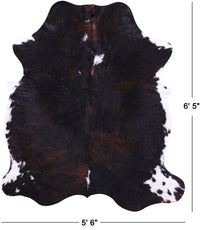 Thumbnail for Tricolor Natural Cowhide Rug - Large 6'5