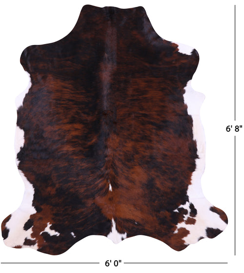 Tricolor Natural Cowhide Rug - Large 6'8