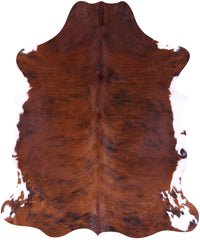 Thumbnail for Brown & White Natural Cowhide Rug - Large 6'10