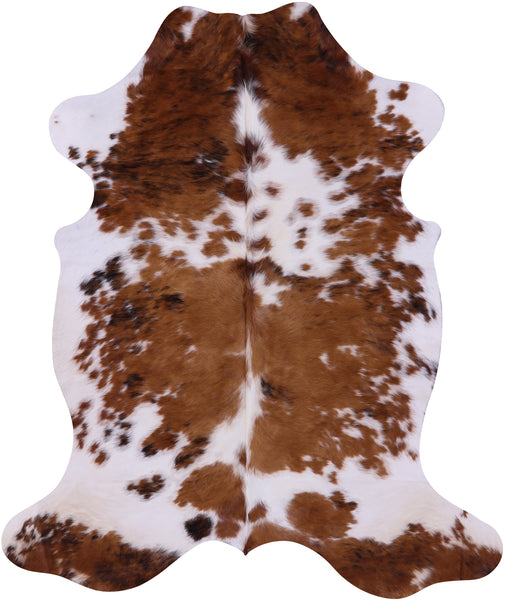 Brown & White Natural Cowhide Rug - Large 6'11"H x 5'10"W