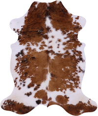 Thumbnail for Brown & White Natural Cowhide Rug - Large 6'11