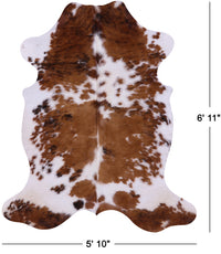 Thumbnail for Brown & White Natural Cowhide Rug - Large 6'11