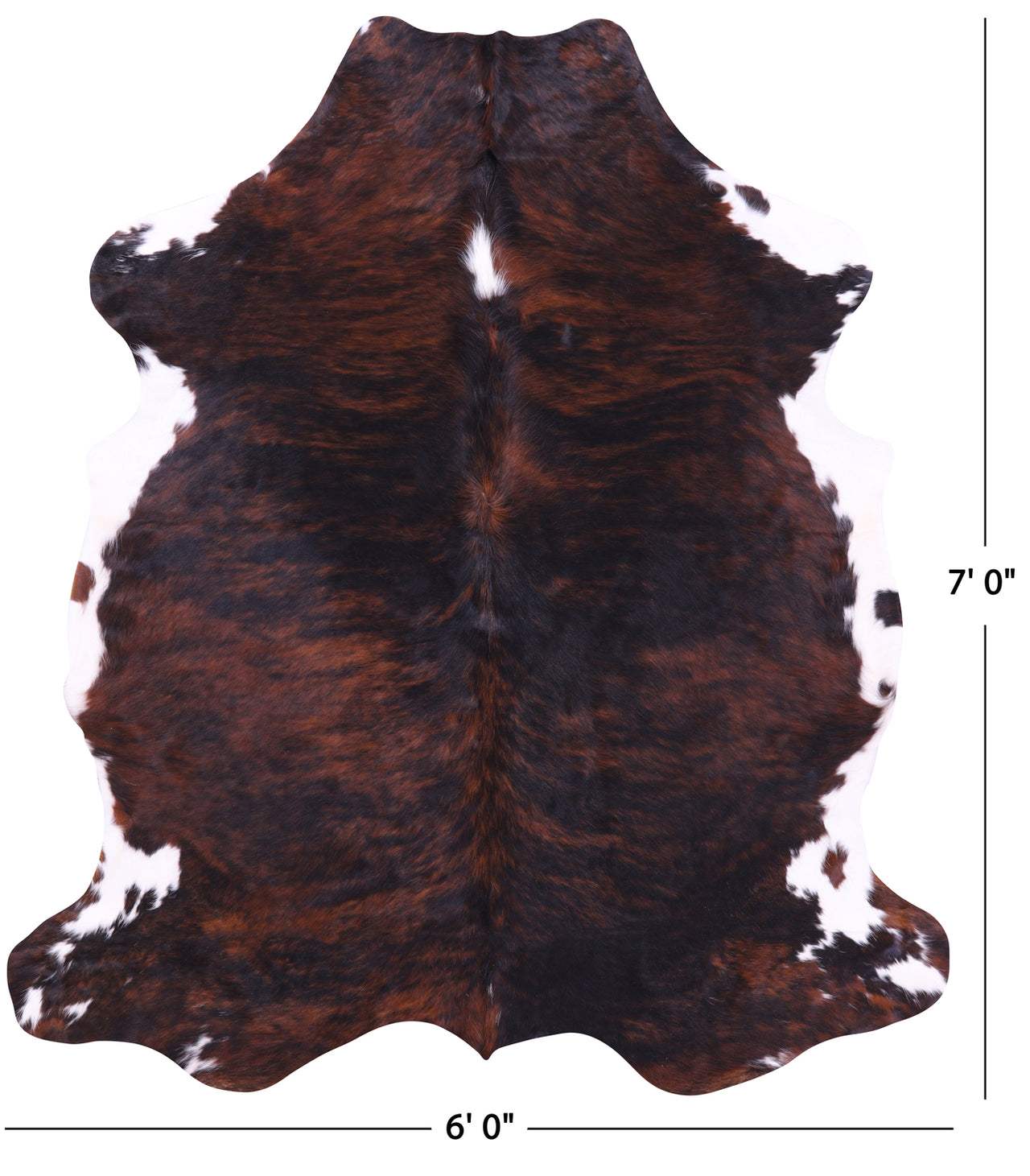 Tricolor Natural Cowhide Rug - XLarge 7'0"H x 6'0"W