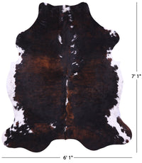 Thumbnail for Tricolor Natural Cowhide Rug - XLarge 7'1