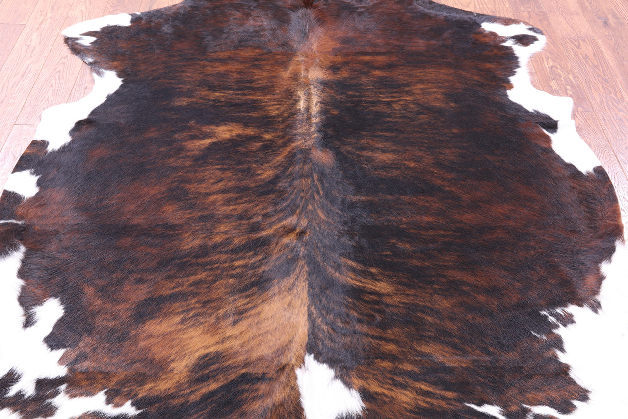 Tricolor Natural Cowhide Rug - XLarge 7'3"H x 6'4"W