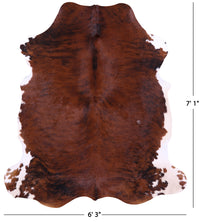 Thumbnail for Brown & White Natural Cowhide Rug - XLarge 7'1