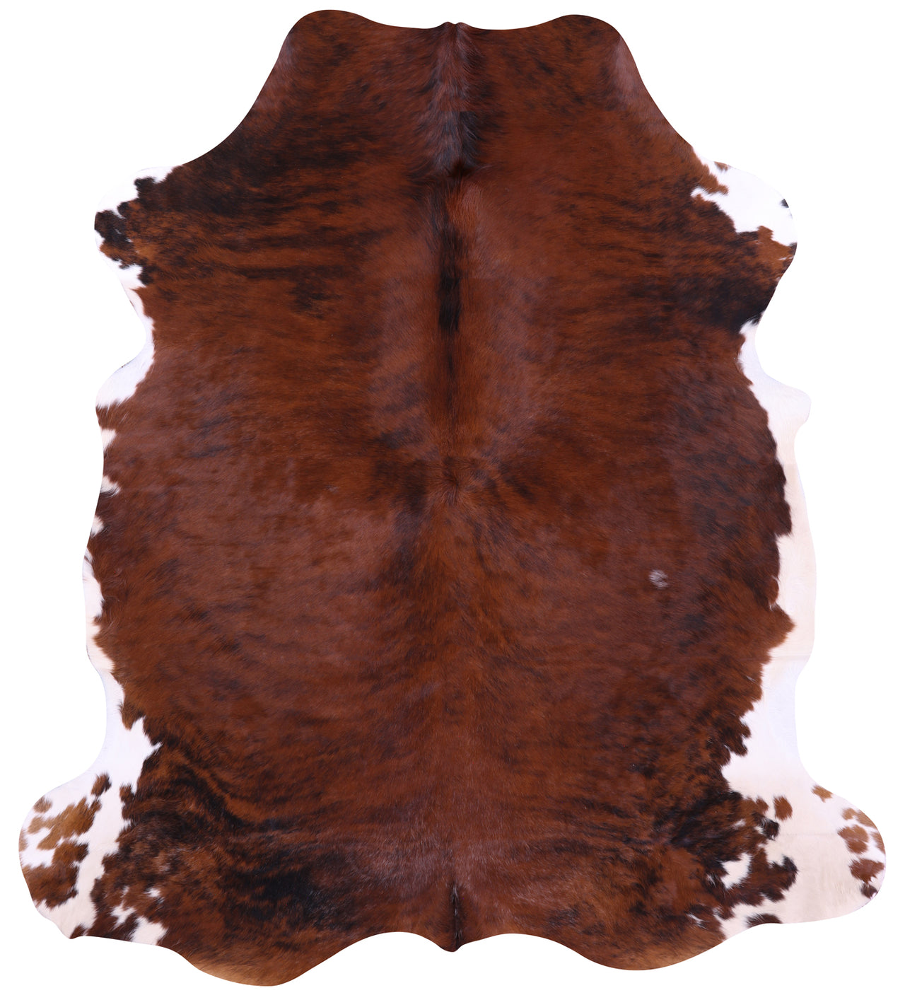 Brown & White Natural Cowhide Rug - XLarge 7'1"H x 6'3"W