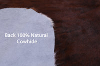 Thumbnail for Brown & White Natural Cowhide Rug - XLarge 7'1