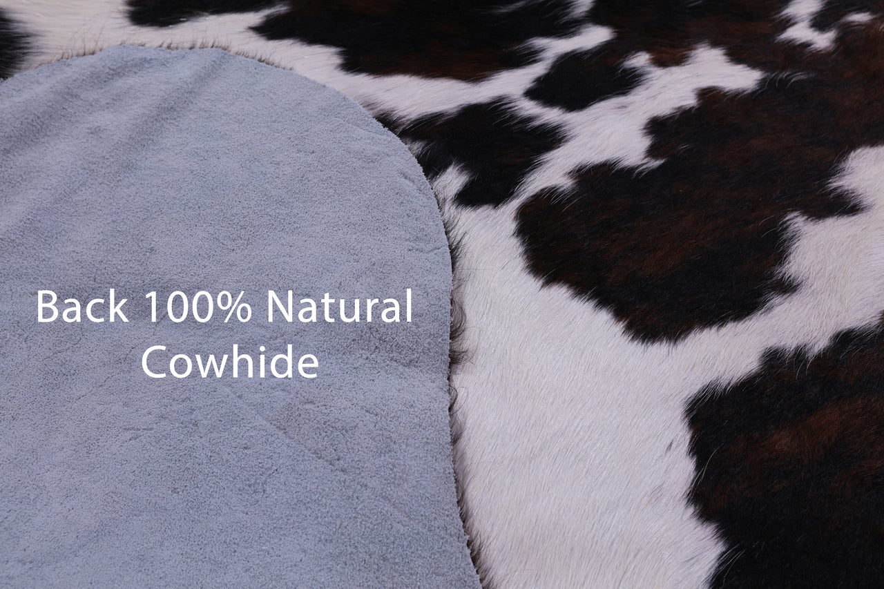 Tricolor Natural Cowhide Rug - XLarge 7'11"H x 6'7"W