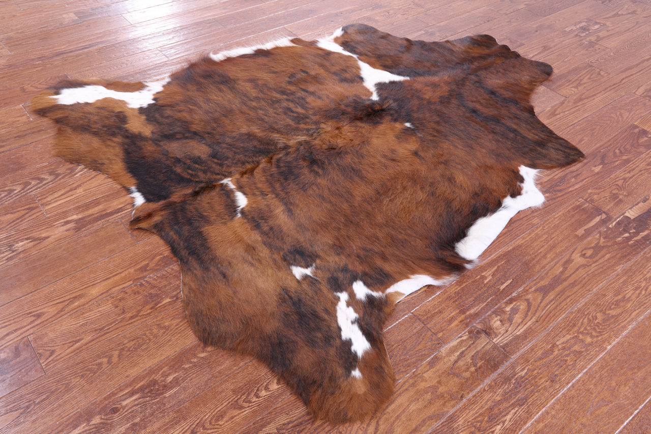 Tricolor Natural Cowhide Rug - Large 6'4"H x 5'8"W