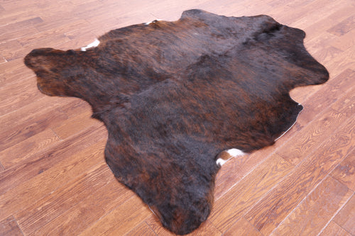 Dark Brown Natural Cowhide Rug - Large 6'6