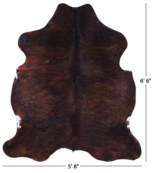 Dark Brown Natural Cowhide Rug - Large 6'6