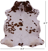 Thumbnail for Brown & White Natural Cowhide Rug - Large 6'7