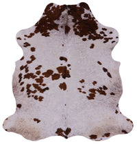 Thumbnail for Brown & White Natural Cowhide Rug - Large 6'7