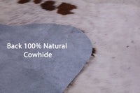 Thumbnail for Brown & White Natural Cowhide Rug - Large 6'7