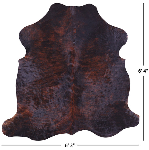 Dark Brown Natural Cowhide Rug - Large 6'4