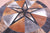 Tricolor Round Star Patchwork Cowhide Rug - 6' 5" x 6' 5"