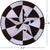 Brown & White Round Star Patchwork Cowhide Rug - 3' 2" x 3' 2"