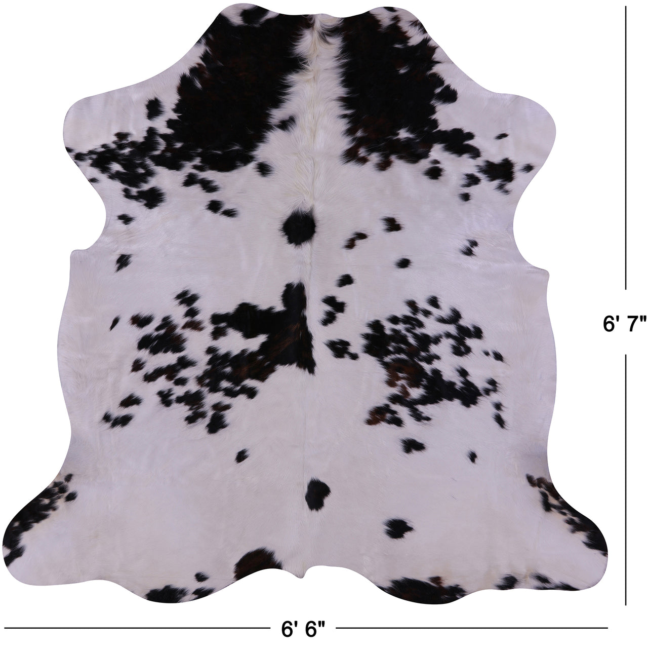 Salt & Pepper Natural Cowhide Rug - Large 6'7"H x 6'6"W