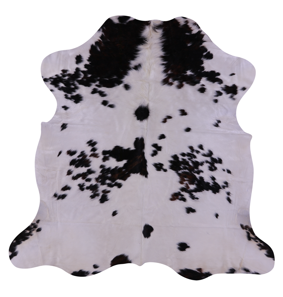 Black Salt & Pepper Natural Cowhide Rug - Large 6'7"H x 6'6"W