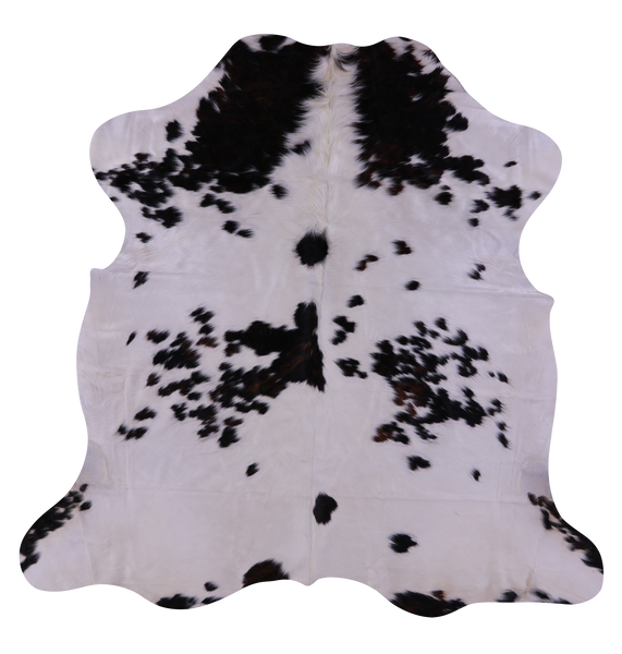 Black Salt & Pepper Natural Cowhide Rug - Large 6'7"H x 6'6"W