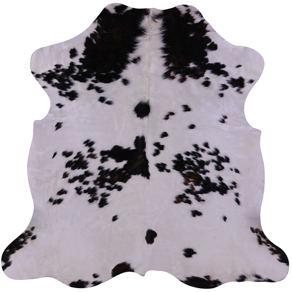 Black Salt & Pepper Natural Cowhide Rug - Large 6'7"H x 6'6"W