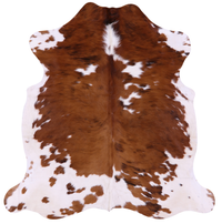 Thumbnail for Brown & White Natural Cowhide Rug - Medium 6'2