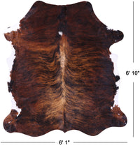 Thumbnail for Brindle Natural Cowhide Rug - Large 6'10