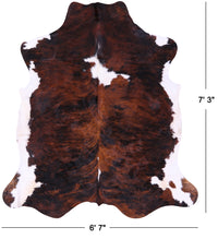 Thumbnail for Tricolor Natural Cowhide Rug - XLarge 7'3