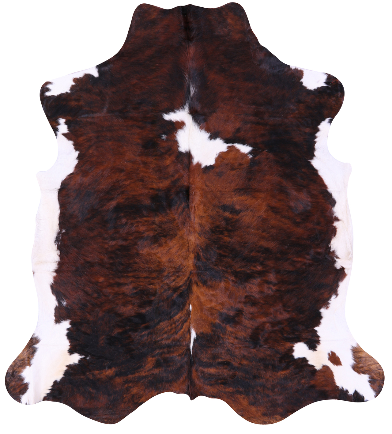 Tricolor Natural Cowhide Rug - XLarge 7'3"H x 6'7"W