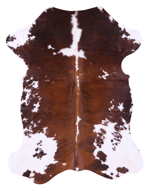 Brown & White Natural Cowhide Rug - X-Large 7'3